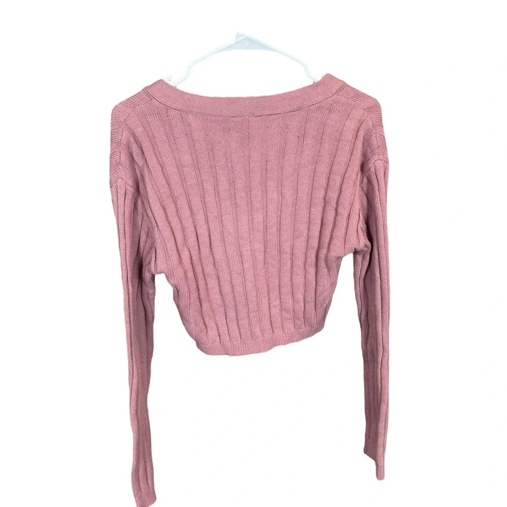 NWT Abound Cropped Button Cardigan Sweater Pink Womens Size Small